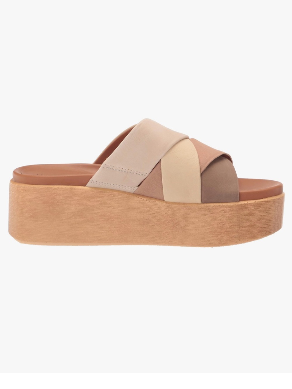 Lucky Brand Dikona Woven Leather Platform Sandals • Boho Wedge Slides • Size 8